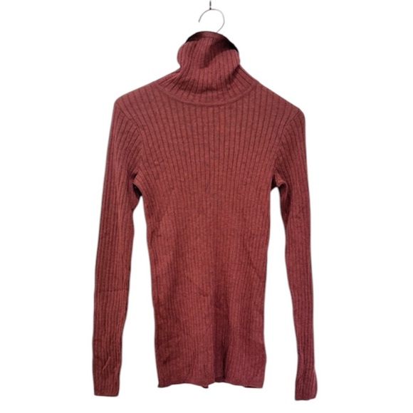 Peruvian Connection Women's Ribbed Turtleneck in rust brown NWT - Picture 1 of 6